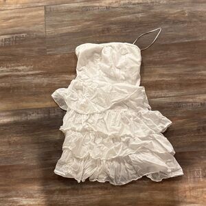 Express White Ruffled Dress